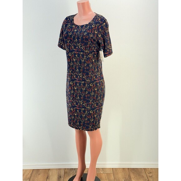 LuLaRoe Julia Dress Large Color Multicolor Stretch Knee Length Comfy - Picture 4 of 13